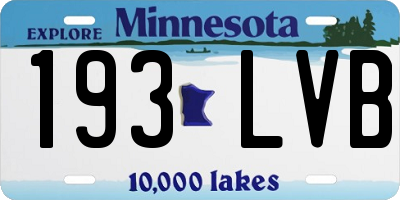 MN license plate 193LVB