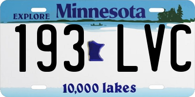 MN license plate 193LVC