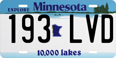 MN license plate 193LVD
