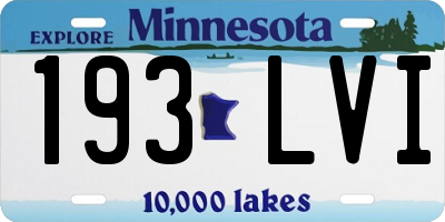 MN license plate 193LVI