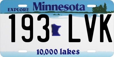 MN license plate 193LVK