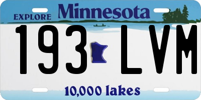 MN license plate 193LVM