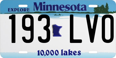 MN license plate 193LVO