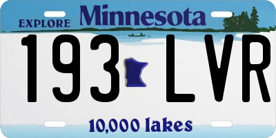 MN license plate 193LVR