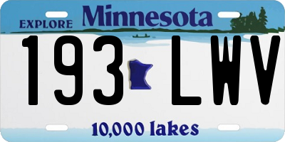 MN license plate 193LWV
