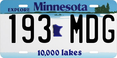 MN license plate 193MDG
