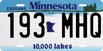 MN license plate 193MHQ