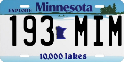 MN license plate 193MIM