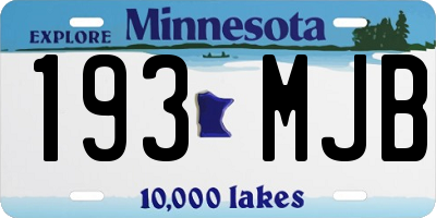 MN license plate 193MJB