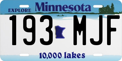 MN license plate 193MJF