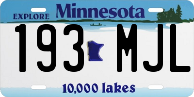 MN license plate 193MJL