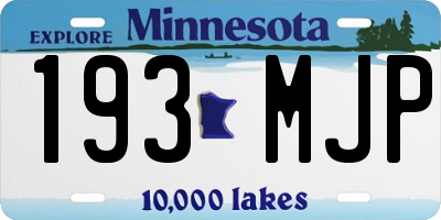 MN license plate 193MJP