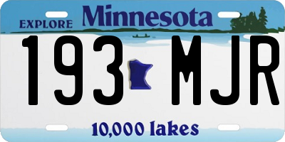MN license plate 193MJR