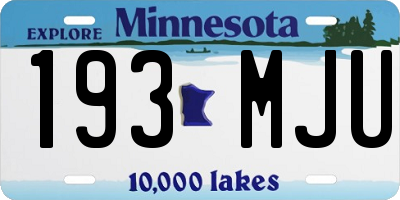 MN license plate 193MJU
