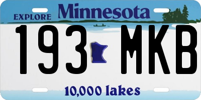 MN license plate 193MKB
