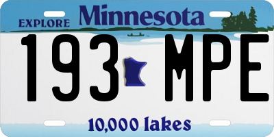 MN license plate 193MPE