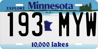 MN license plate 193MYW