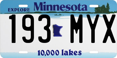 MN license plate 193MYX