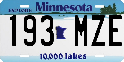 MN license plate 193MZE