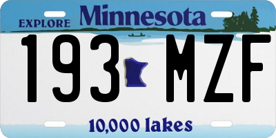 MN license plate 193MZF