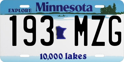 MN license plate 193MZG