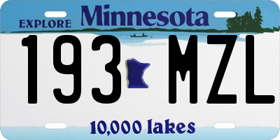 MN license plate 193MZL