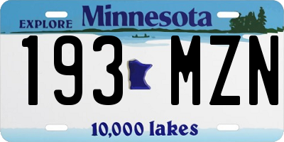 MN license plate 193MZN