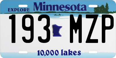 MN license plate 193MZP