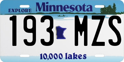 MN license plate 193MZS