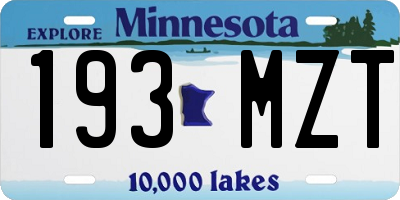 MN license plate 193MZT
