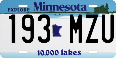 MN license plate 193MZU