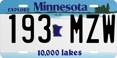 MN license plate 193MZW