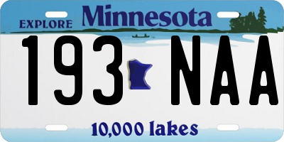 MN license plate 193NAA