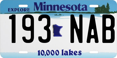 MN license plate 193NAB