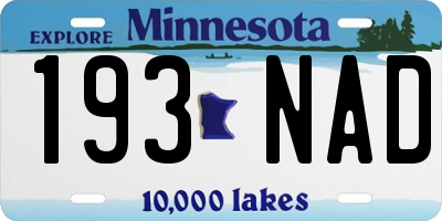 MN license plate 193NAD