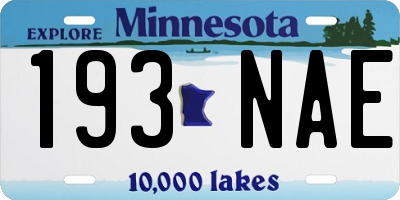 MN license plate 193NAE