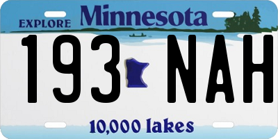 MN license plate 193NAH