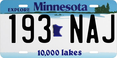 MN license plate 193NAJ