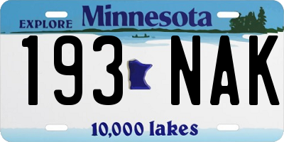 MN license plate 193NAK