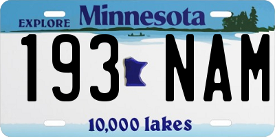 MN license plate 193NAM