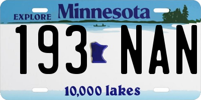 MN license plate 193NAN