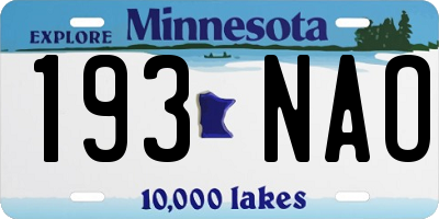 MN license plate 193NAO