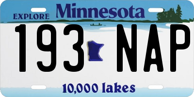MN license plate 193NAP