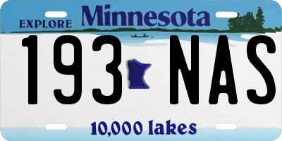 MN license plate 193NAS