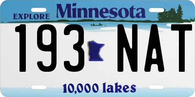 MN license plate 193NAT