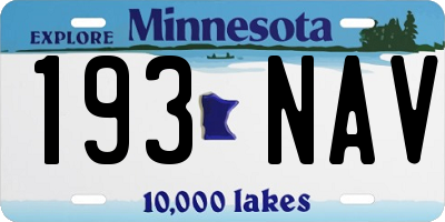 MN license plate 193NAV