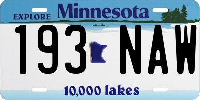 MN license plate 193NAW
