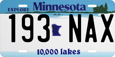 MN license plate 193NAX