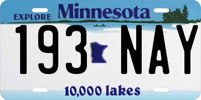 MN license plate 193NAY