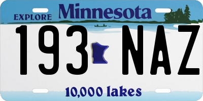 MN license plate 193NAZ